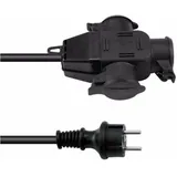 Eurolite 3024701D Strom Verlängerungskabel Schwarz 3m 3-fach