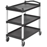 Cambro Mehrzweckwagen mit drei Ablagen BC340KD110, Schwarz, Material: Polypropylen und Aluminium, Größe: 950 (H) x 1015 (B) x 540 (T) mm, CT400