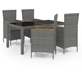 vidaXL Garten-Essgruppe 5-tlg. Grau