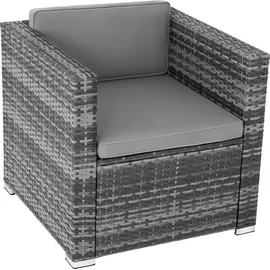 Tectake Rattansessel 70 x 69 x 65 cm Grau