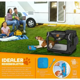 TRESKO Hunde-Transportbox 92 x 63 x 63 cm Schwarz