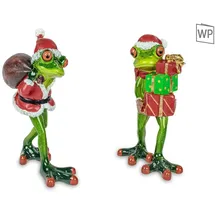 Formano 2er Set Figuren Weihnachtsmänner Frösche, Frosch Geschenke Froschhausen