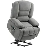 Homcom Fernsehsessel mit Aufstehhilfe Elektrisch Relaxsessel mit Liegefunktion, Wärmefunktionen, TV-Sessel mit Massagefunktion, Aufstehsessel mit Seitentasche und Fernbedienung, Dunkelgrau Textil, 97x102x90 cm, Wohnzimmer, Sessel, Fernsehsessel