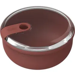 Rotho ELA Frischhaltedose, 1,8 Liter, rund, auslaufsicher 1056902104 , Farbe: iron red