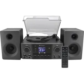 Soundmaster Musikcenter Elite Line MCD1950SW, Plattenspieler, CD, Bluetooth, DAB+, MP3, 2x 10 W, Schwarz
