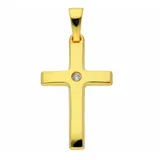 Kettenanhänger ADELIA ́S "Kreuzanhänger 333 Gold ( 8K ) mit Zirkonia", gold, Schmuckanhänger, Damen, mit Zirkonia, Gold, Kettenanhänger, Goldanhänger Kreuz