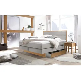 Hasena Boxspringbett 140-180 cm Braun / Hellgrau, Liegefläche:180 x 200 cm, Topper:Agrea-Topper