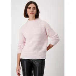 Stehkragenpullover MONARI, Damen, Gr. 46, rosa, Strick, Obermaterial: 50% Wolle, 50% Polyacryl, unifarben, clean, feminin, Langarm, Pullover, mit Strukturmuster