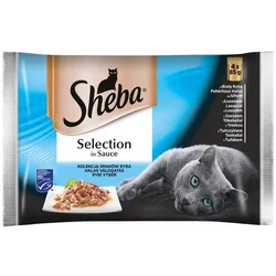 SHEBA Selection in Sauce, Gemischte Fischaromen in Sauce 4 x 85 g