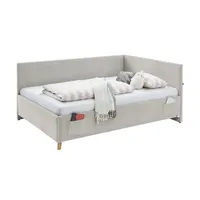 Deinbett Polsterbettgestell mit USB-Anschluss ¦ beige ¦ Maße (cm):