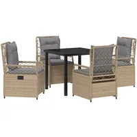 vidaXL Garten Essgruppe 5 pcs Beige Poly-Rattan