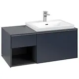 Villeroy & Boch Subway 3.0 Waschtischunterschrank mit LED/Griff Aluminium glänzend, marine blue