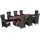 vidaXL Polyrattan Garten-Essgruppe 9-tlg. schwarz inkl. Auflagen 47679