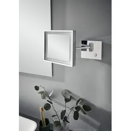 EMCO Pure LED-Rasier-/Kosmetikspiegel 109413309 203 mm, eckig, Vergrößerung 3-fach, Direktanschluss, schwarz