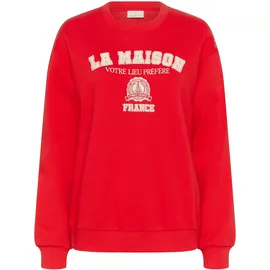 Kaffe KAberta Sweatshirt Rot/Weiß XS