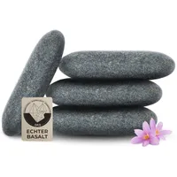Hot Stone Handstein aus zertifiziert echtem Basalt für viel Wärme (4 Stück) – zur Ergänzung deines Hot Stone Massage Sets