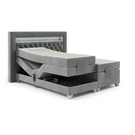 Fun Möbel Boxspringbett Elektrisch Bett ARMANDO 140x200cm in Stoff Fresh Macchiato - Braun