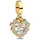 Pandora Doppelter Charm-Anhänger Funkelndes Herz Gold 763765C01