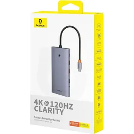 Baseus HUB - 2x HDMI DP VGA / USB-A in Grau