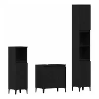 VidaXL Badezimmermöbel Set Schwarze Eiche Holzwerkstoff