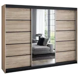 a&j möbelland gmbh Schiebetürenschrank VILUNO 4 200 x 215 x 59,5 cm Weiß/Schwarz
