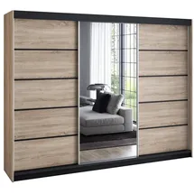a&j möbelland gmbh Schiebetürenschrank VILUNO 4 200 x 215 x 59,5 cm Weiß/Schwarz