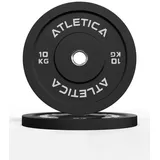 ATLETICA Hantelscheiben Bumper Plates, Paar, Ø 50 mm Edelstahlring, 10 kg, (2-tlg) schwarz