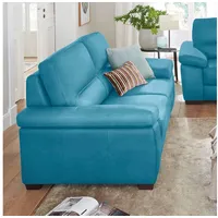 CALIA ITALIA 3-Sitzer Gaia, Sofa im edlen Design und mit erstklassigem Sitzkomfort, aus pflegeleichtem Luxus-Microfaser Ginevra Hydro Care blau
