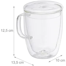 Relaxdays Doppelwandige Teegläser 0,5 l 2-tlg.