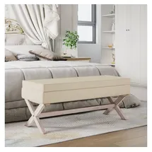vidaXL Hocker mit Stauraum 110x45x49 cm Leinen