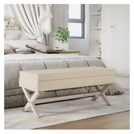 vidaXL Hocker mit Stauraum 110x45x49 cm Leinen