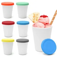 LOMUG 6er-Set Eisbehälter für Speiseeis 250ml, Gefrierdosen, Aufbewahrungsbehälter, Eis-Container BPA-frei in Lebensmittelqualität, Zur Lagerung und Herstellung von Speiseeis
