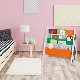 Relaxdays Kinderbücherregal Relaxdays 60 x 62,5 x 28 cm Holzwerkstoff mehrfarbig