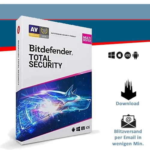 Bitdefender Total Security 2024/2025, 5/10 Geräte - 1, 2 oder 3 Jahre, Download