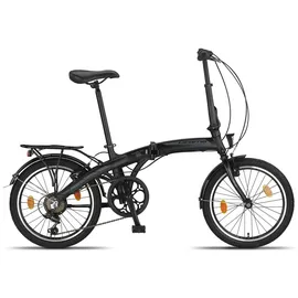 licorne bike gmbh Licorne Bike Phoenix 2D, 20 Zoll Aluminium-Faltrad-Klapprad, Scheibenbremse, Discbremse, V-Bremse Faltfahrrad-Herren-Damen, 7 Gang Kettenschaltung ... - Schwarz