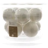 Kaemingk Weihnachtsbaumkugeln Glas 6 cm 10 Stück winterweiß emaille/matt