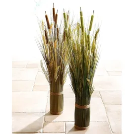 I.GE.A. Kunstpflanze I.GE.A. "Grasarrangement", braun, B:24cm H:80cm T:24cm Ø:24cm, Kunststoff, Kunstpflanzen, Kunstpflanze