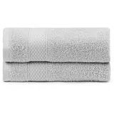 BOSKIMO - 2er-Set Badetücher - hochwertige Baumwollduschtücher - großes Badetuch, Handtuch, Badetuch und Duschtuch - 100% Baumwolle - 450 g (Grau, Pack 2-30x50)