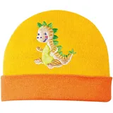 Heless Puppenkleidung Strick-Mütze Dino Gelb/Orange (2135)