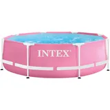 Intex Pink Metal Frame Pool (244x76cm) Swimmingpool Planschbecken