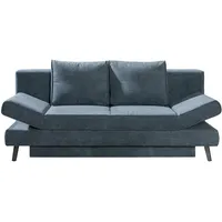 Novel Schlafsofa Sidney, Grau, Metall, 200x85x90 cm, Stoffauswahl, Wohnzimmer, Sofas & Couches, Schlafsofas, Schlafsofas mit Bettkasten