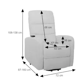 Mendler Fernsehsessel HWC-K62, Relaxsessel TV-Sessel Liege, Liegefunktion Aufstehhilfe, Metall Stoff/Textil Cord ~ dunkelgrau