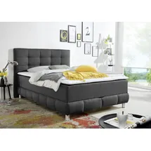 Home Affaire Boxbett HOME AFFAIRE "Vaasa", grau (anthrazit), B:154cm L:230cm, Komplettbetten, inkl. Bettkasten & Topper, XXL-Ausführung, Überlänge 220 cm