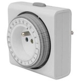 Perel 24-Std.-Zeitschaltuhr, mechanisch, kompakt, 230 V, 16 A, 3680 W, Typ E (französisches System), weiß