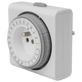 Perel 24-Std.-Zeitschaltuhr, mechanisch, kompakt, 230 V, 16 A, 3680 W, Typ E (französisches System), weiß