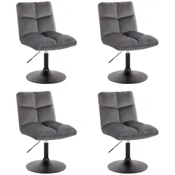 HOME DELUXE Barhocker ACE - Farbe: Samt Hellgrau, Menge: 4