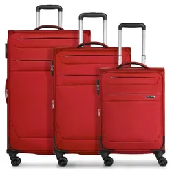 Worldpack Chicago 4 Rollen Kofferset 3-teilig mit Dehnfalte dark-red