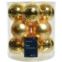 Kaemingk Weihnachtsbaumkugeln Glas 8 cm 12 Stück hell gold matt