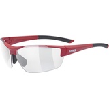 Uvex Sportstyle 612 VL red mat, - Sportbrille für Damen und Herren - selbsttönend - druckfreier Tragekomfort & perfekter Halt - matt/smoke - one size