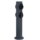 ETC Shop Gartensteckdose 4 Fach Anthrazit 2 St.